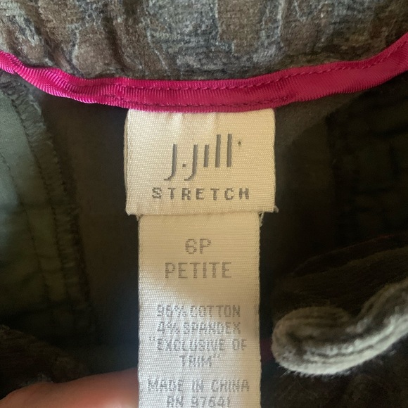 J Jill Moss Green Floral Corduroy Trousers - Picture 6 of 7